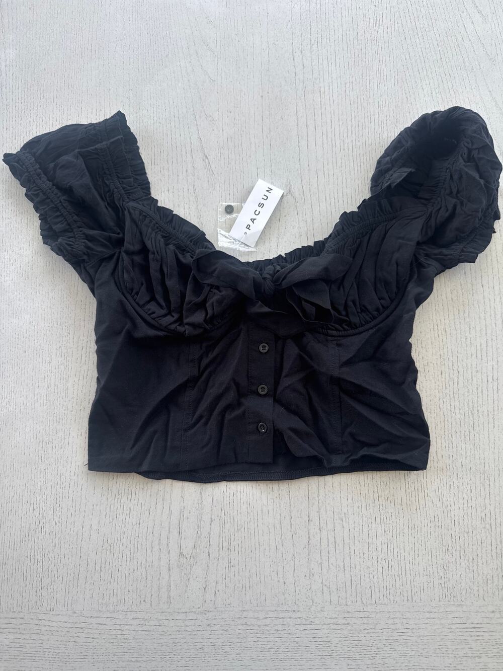 NWT Kendall & Kylie Pacsun Black Crop Top Goth Alternative Alt